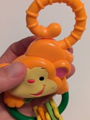 Rainforest Monkey Rings Activity Rattle Hanging Toy Fisher Price Orange Green