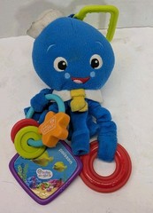 Baby Einstein Blue Octopus Activity Toy Red Ring Mirror Red Orange Attach Link