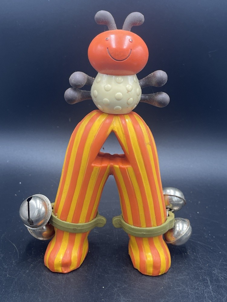 B. Toys Letter A Bug Musical Shaker Toy Striped Jingle Bells 8” Tall