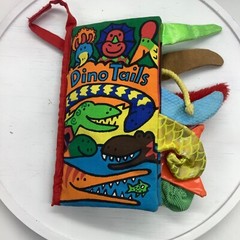Jellycat “Dino Tails” Soft Activity Book Baby Toddler Crinkle Dinosaurs 8″ Tall