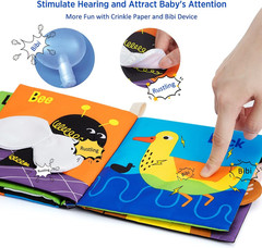 Soft Baby Cloth Books High Contrast Black White Crinkle Touch Feel Educational T