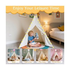 4 Pack Teepee Tent for Kids with Inflatable Airbed Sleepover Party Set