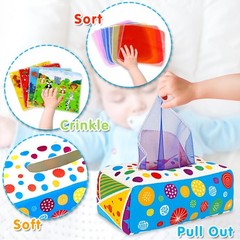 Baby Toys 6 to 12 Months – Baby Tissue Box Toys Montessori Toys for Babies 6-…
