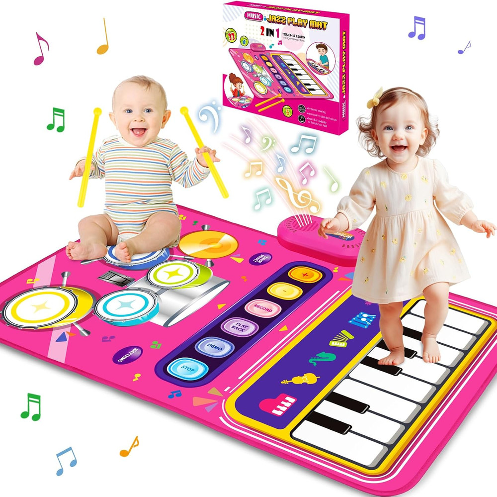Toys for 1 Year Old Girl Gifts: Baby Piano Mat Toddler Toys Age 1-2 – 2 in 1 Pia