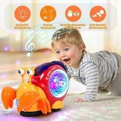 Interactive Crawling Crab Baby Toy with Music Lights Dancing Moving Fun Kids USA