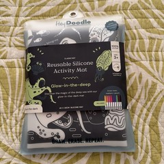 Hey Doodle Glow In The Deep Sea Reusable Silicone Mat Coloring Draw Erase Repeat