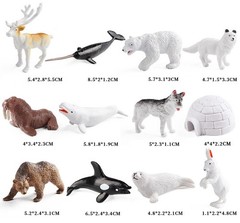 12 PCS Realistic Small Wild Animal Figures Educational Science Project Model