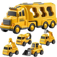 TEMI Construction Truck Toys for 3 4 5 6 7 Years Old Boys – Kids Toys Toddler Ca