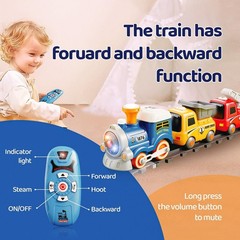 Remote Control Train Toy for Kids, Lighting & Music Train Set with Water Steam