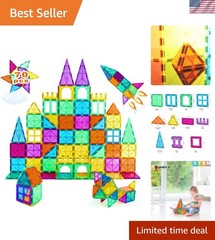 STEM Magnetic Tiles 70PCS Educational Toys for Kids Ages 3-8, Montessori Sens…