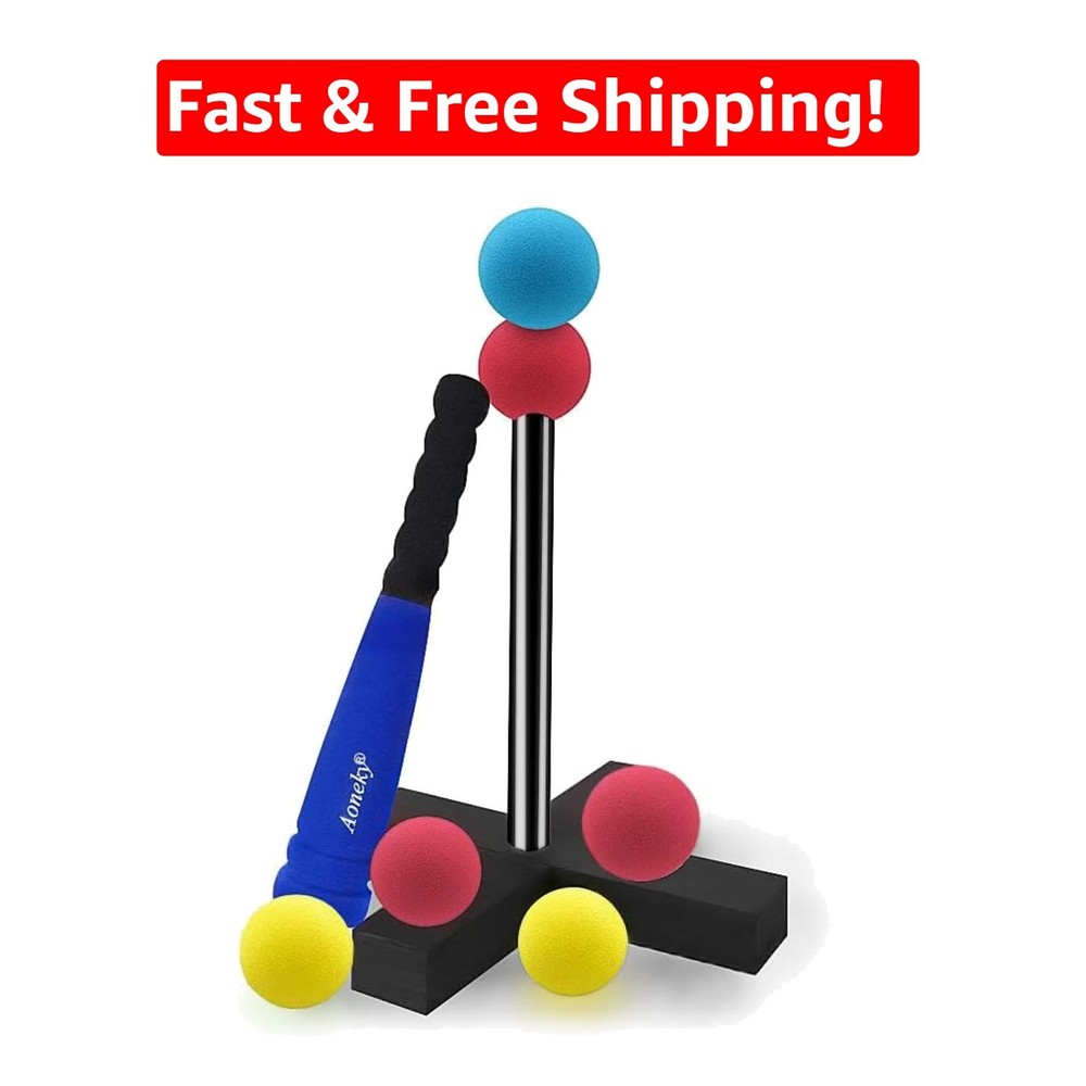 Safe Toddler Tball Set – Mini Foam Bat, 5 Balls, Perfect for 1-3 Olds