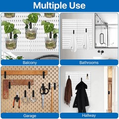 Black Pegboard Clips, 20 Pcs Metal Pegboard Accessories Clips, Pegboard Clips fo