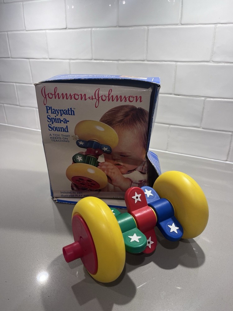 Johnson & Johnson Playpath Spin-a-Sound Rattle Toy Stars 6-36 Months 9567