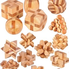 Wooden Puzzle Lock 3D Brain Teaser Interlocking IQ Learning Toy for Kids Adults