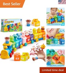 Toddler Farm Train Learning Set – 9 Animals, Counting & Sorting Adventures