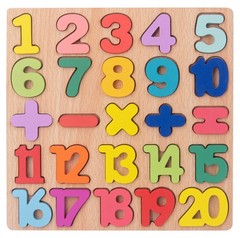 Wooden Alphabet & Numbers Shapes Puzzle Set Educational Board for Toddlers Kids
