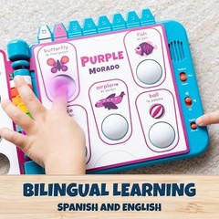 Interactive Sensory Learning Book – Bilingual English & Spanish, Color Learning