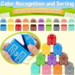 Learning Toys for 1,2,3 Year Old Toddlers, 20Pcs Farm Animals Toys Montessori Co