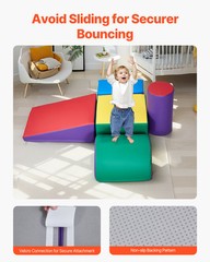 Climb Crawl Activity Play Set 5 Piece Kids Soft Foam Climbing Blocks Non-slip