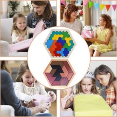 Wooden Shape Jigsaw Toys Chinese Brain Teaser Game Geometric Puzzle Kids Adults