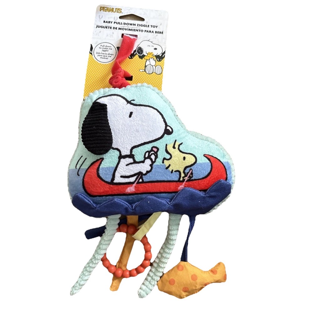 Peanuts Snoopy & Woodstock Baby Pulldown Ziggle Sensory Toy Infant Toddler NWT