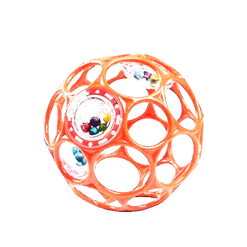 Bright Starts FROST PINK Oball Rattle Easy-Grasp Toy, Ages Newborn Plus, 4″ infT
