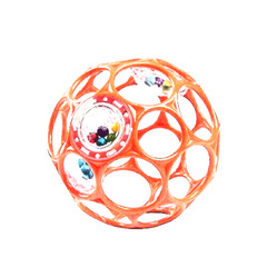 Bright Starts FROST PINK Oball Rattle Easy-Grasp Toy, Ages Newborn Plus, 4″ infT