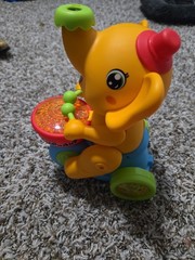 ARHEQI Baby Elephant Musical Crawling Toy W/ Lights & Air Blowing Trunk No Ball