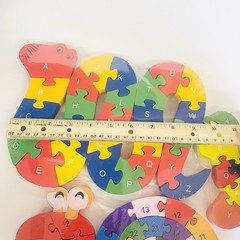 3 Alphabet & Number Jigsaw Puzzle Animal Wooden Puzzle Snake Snail Turtle