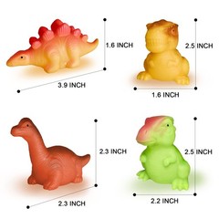 Light Up Bath Toys,6 Packs Floating Dinosaur Bathtub Toys for Small