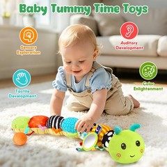 Baby Sensory Toys for 0-12 Months, Musical Caterpillar Tummy Time Toys