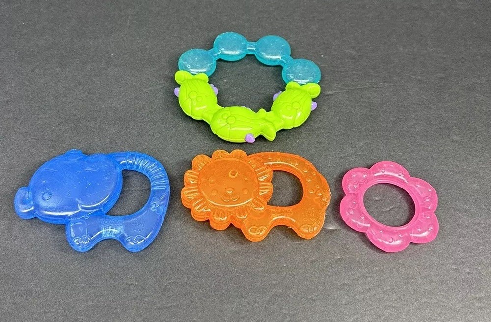 Fisher Price Water Teether Preloved Clean Prop Elephant Lion Safari 4pc Lot VGUC