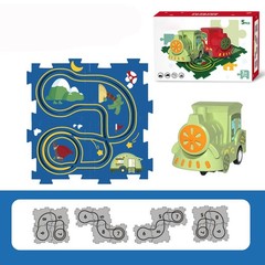 DIY Assembling Electric Trolley ,Kids Educational Puzzle Track Car Play Set Gift