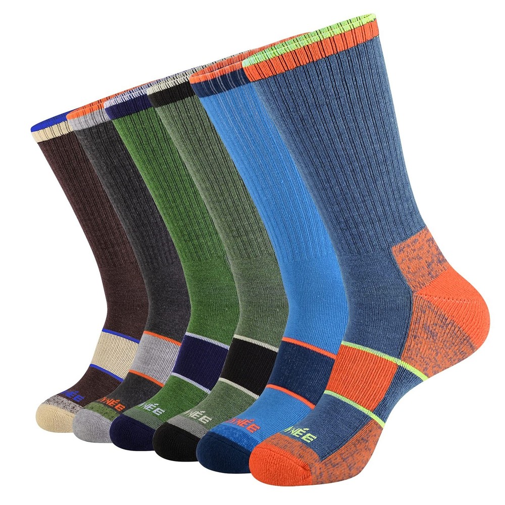 JOYNÉE Mens Crew Full Cushion Athletic Running Socks with Moisture Wicking