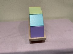 MINDWARE BABU WOOD ROCKER RAINBOW PUZZLE/BALANCING BLOCK TOY, DEVELOPMENTAL!