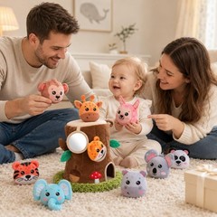 Arrowbash 13 Pcs Plush Animal Tree House Toy for Babies 6-24 Months, Hide and…