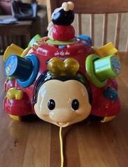 Vtech Crazy Legs Learning Bugs Ladybug Interactive Pull Toy Music Lights Up