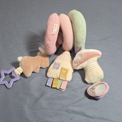 Itzy Ritzy Garden Spiral Activity Toy Pastel Plush with Mirror and Tags
