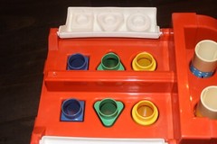 Johnson & Johnson Shape Sorter Fire Truck Pull Toy Complete Set Vintage