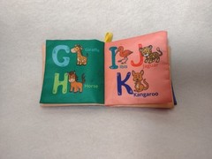 Soft Baby Book Fabric Cloth English Letter Alphabet Animal Crinkle Noise 4in.