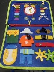 Busy Book Blue Felt Montessori Toys Sensory Travel Game Toy for Kids Dinosaur