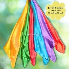 Lattooland Sensory Play Scarves – 6 Pcs | Multicolor Dance & Music Scarves