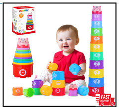 MOONTOY Stacking Cups Baby Toys 6 10 12 18 Months Montessori Toys for 1 Year
