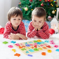 Wooden Puzzles for Toddlers, ABC Alphabet Puzzle, Learning Toys, Preschool Le…