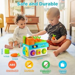 Learning Toys for 1,2 Year Old Girl Boy Gifts, Montessori Shape Small, Blue