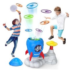 Outdoor Toys for Kids Ages 3-8: Flying Disc Launcher Toy Blue-16 Flying Disc