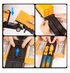 Alloy Construction Vehicles STEM Toy Set with Truck Crane Excavator for Kids