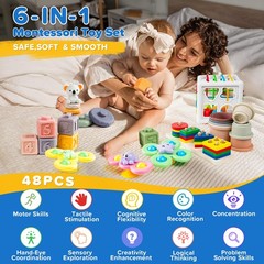 6-in-1 Baby Toys 6 to 12 Months, Montessori Toys for Babies 6-12-18 Months, I…
