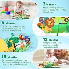 BBWOO Soft Baby Book Toy – Newborn Boy Girl Shower Gift – Tummy Medium, Green