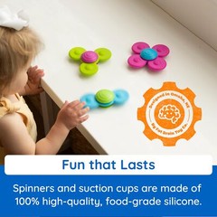 Multicoloured BPA Free Teaching Equipment Toy Set with 3 Colorful Spinners